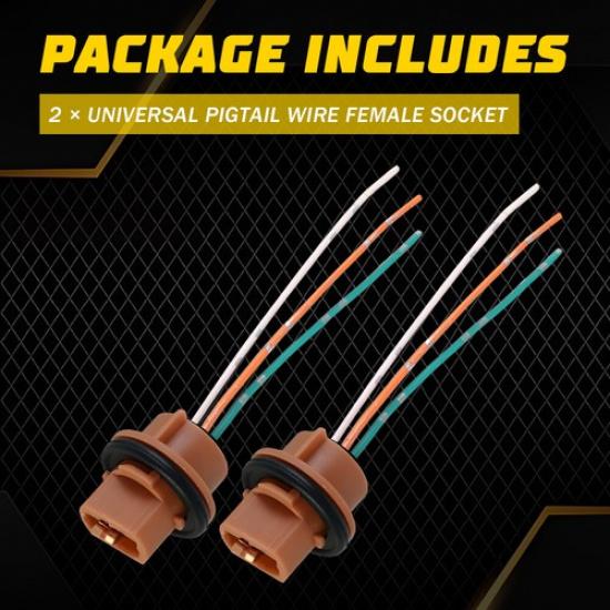 Flosser Pigtail Wire 2644 Female Socket 7443 Two Harness brake Turn Signal 2-10X