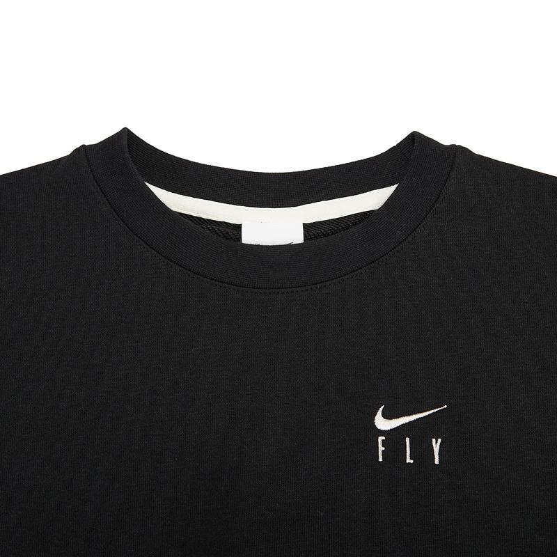 Nike Вязаная спортивная толстовка с круглым вырезом Standard Issue с вышитым логотипом, женские топы, черные DD9256-010