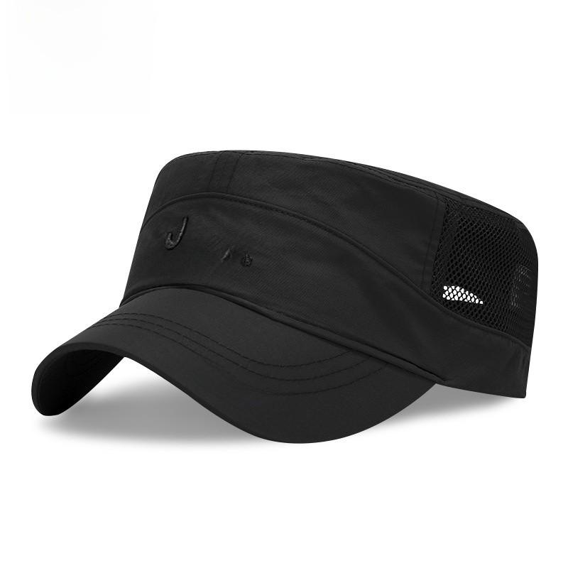 Jeepspirit Flat Top Cap For Men With Embroidered Letter Design And Large Brim