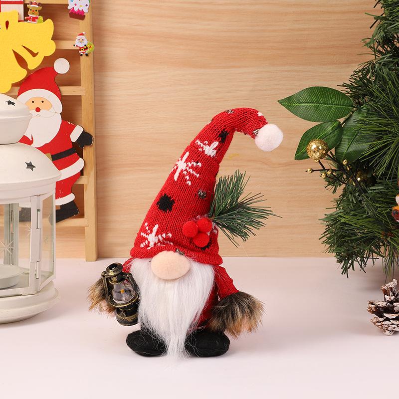 Новые рождественские украшения шерстяной клубок вязание согнутая шапка гном кукла украшения костыли Американская безликая кукла
