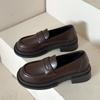British Style Platform Leather Shoes Female Authentic Leather Loafers Spring New Slip-on Soft Bottom Mary Jane Shoes
