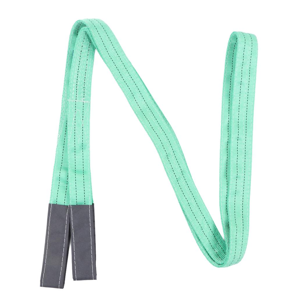 Полиэстеровый такелажный подъемный строп Промышленный крановый плоский сверхмощный подъемный строп Грузоподъемность 4409 фунтов 13,12 фута 2 петли Зеленый