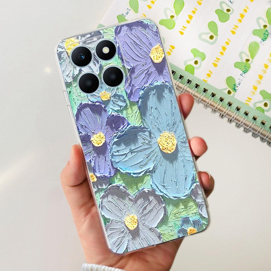 For Honor X6a Phone Case HonorX6a X 6A 4G WDY-LX1 Cute Butterfly Flower Painted Soft Silicone TPU Back Cover Bumper
