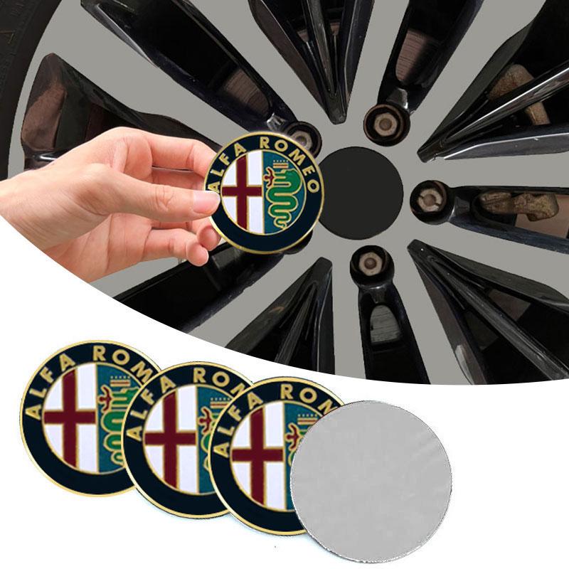 56mm Wheel Covers Hub Cap Paster Car Protection Emblem Stickers For Alfa Romeo giulietta 159 mito giulia stelvio 147 Accessories