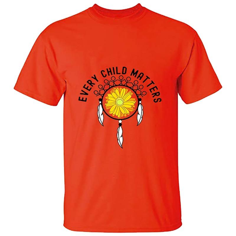 Every Child Matters Повседневные футболки с круглым вырезом и короткими рукавами из хлопка с принтом унисекс