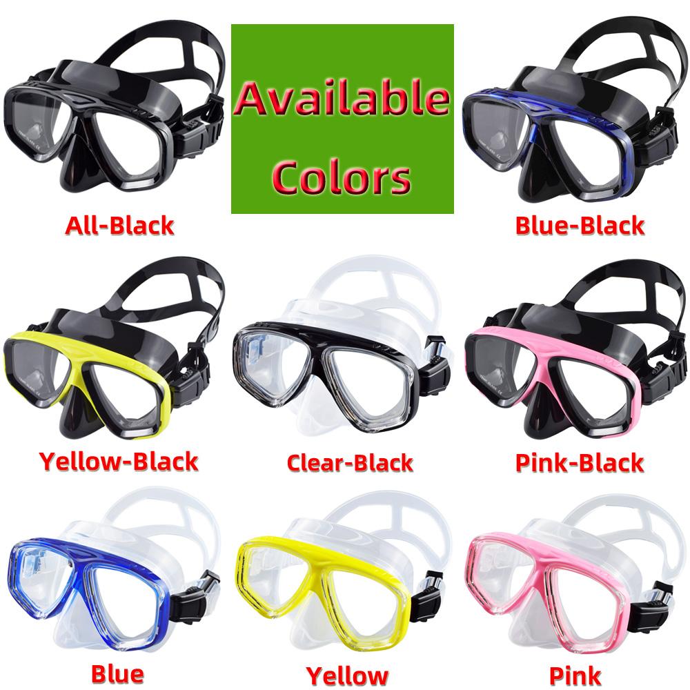 Scuba Optical Tempered Glasses Diving Mask Adults Myopia Swimming Googles Nearsighted Lenses Short-Sighted Silicone Skirt