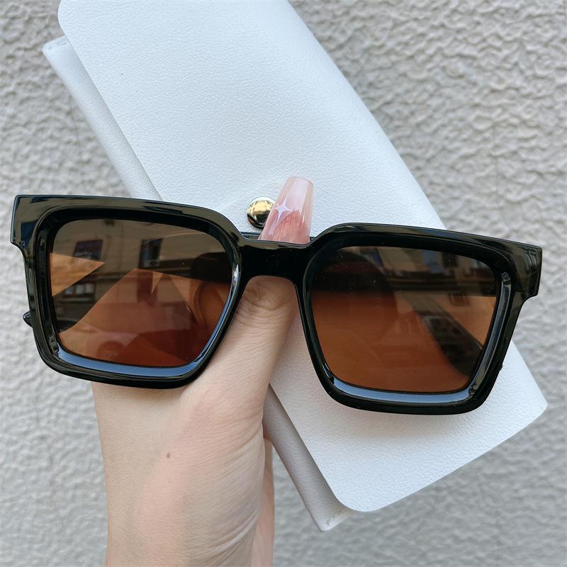 Vintage Double Bridges Men Square Sunglasses Fashion Clear Ocean Lens Sun Glasses Women Trending Shades Eyewear Uv400 Glasses