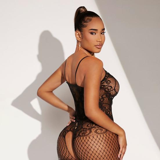Нежное боди для сна, ажурные чулки в стиле Bodycon