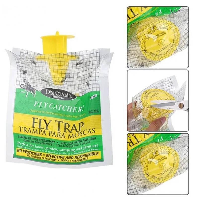 1/5 шт. одноразовые ловушки для мух с предварительной наживкой, мешки для ловли мух, уличные подвесные убийцы мух