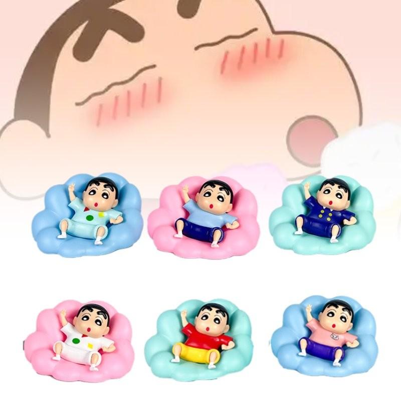 Pajamas Cloud 6pcs Crayon Shin Chan Toy Doll Pvc Model Desktop Decor Gifts Xmas