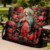 1pc Mary Floral Artwork Throw Blanket Polyester Fiber, Lightweight Flannel, Soft & Warm, All Season Use for Outdoor, Camping Digital Print