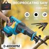Беспроводная электрическая сабельная пила 4000 об/мин с регулируемой скоростью, пила для резки металла и дерева, 4 пильных полотна для аккумулятора 18 В