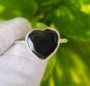 Кольцо-сердце из натурального черного оникса 925 пробы, 8,25 долл. США, подарочное кольцо A 39