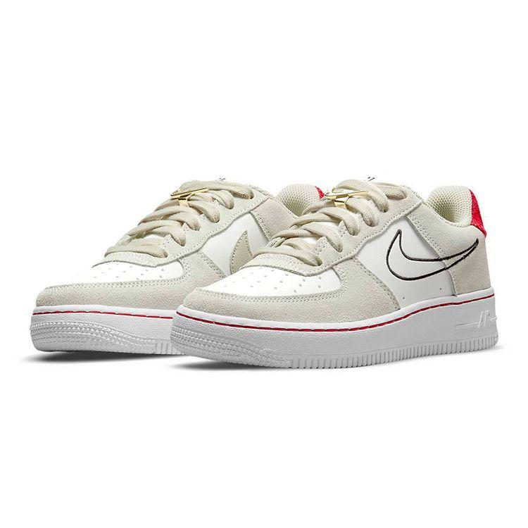 Nike Air Force 1 LV8 S50 GS Светлый камень Парус Университетский красный Черный DB1561-100