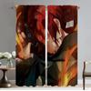 Partition Demon Slayer Home Interior Curtains 2 Pieces Shades Curtains Child Room Living Room Curtain Tulle for Bedroom Kitchen