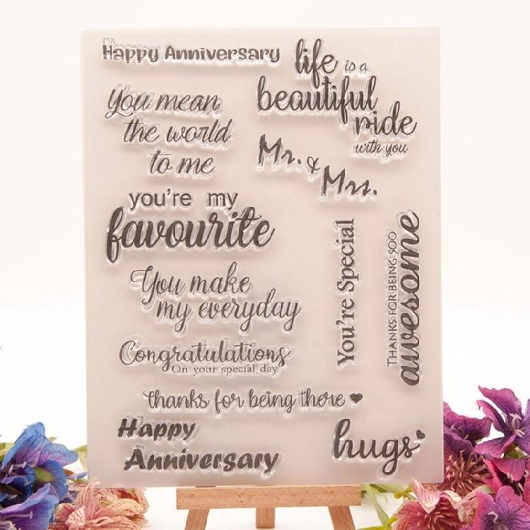 Blessing Words Transparent Stamp Clear Stamp Seal Congratulations Silicone Stamp for Photo Scrapbooking Decorations