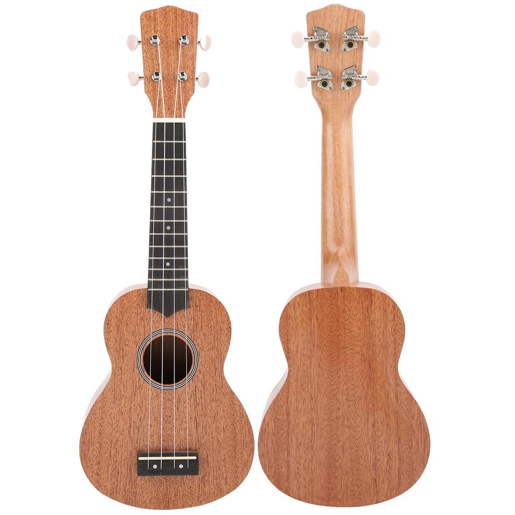 Ukulele 21in Mahogany with Closed Knob Nylon Bag Musical Instrument for BeginnersNatural Color