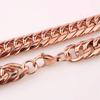 11/13/16mm Polished Fashion Mens Chain Stainless Steel Curb Cuban Link Necklace-Rose Gold-16mm-10.5inch bracelet