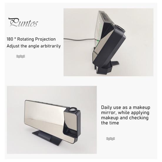 Светодиодный цифровой будильник с большим экраном, многоцелевой проектор в формате 12/24 часа, потолочные часы с дисплеем времени и температуры