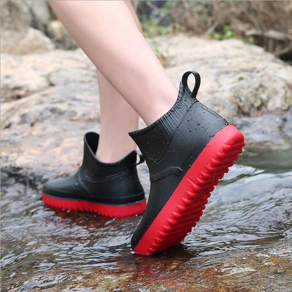 Мужские резиновые сапоги для дождя, нескользящие, водонепроницаемые, рабочие туфли из тонкого бархата из ПВХ