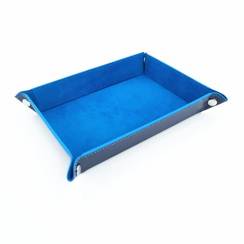 Empty Pocket Rectangular Foldable PU Leather Flannel Tray Catchall Folding Modern Entrance Inputs Key Small Items Receiver