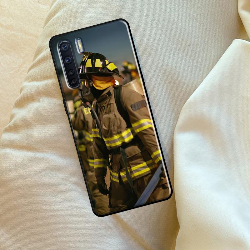 Cool Firefighter Heroes Fireman Case For Oppo A17 A94 A74 A54 A60 A40 A80 A16 A76 A96 A98 A58 A78 A18 A38 A57 A15 A5 A6 Pro