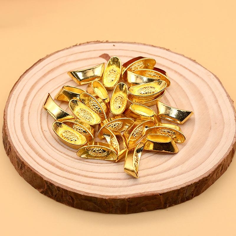 10 шт. слитков золота китайских юаней бао богатство золотая статуя слитки декор орнамент декоративный год слиток удачи деньги процветание