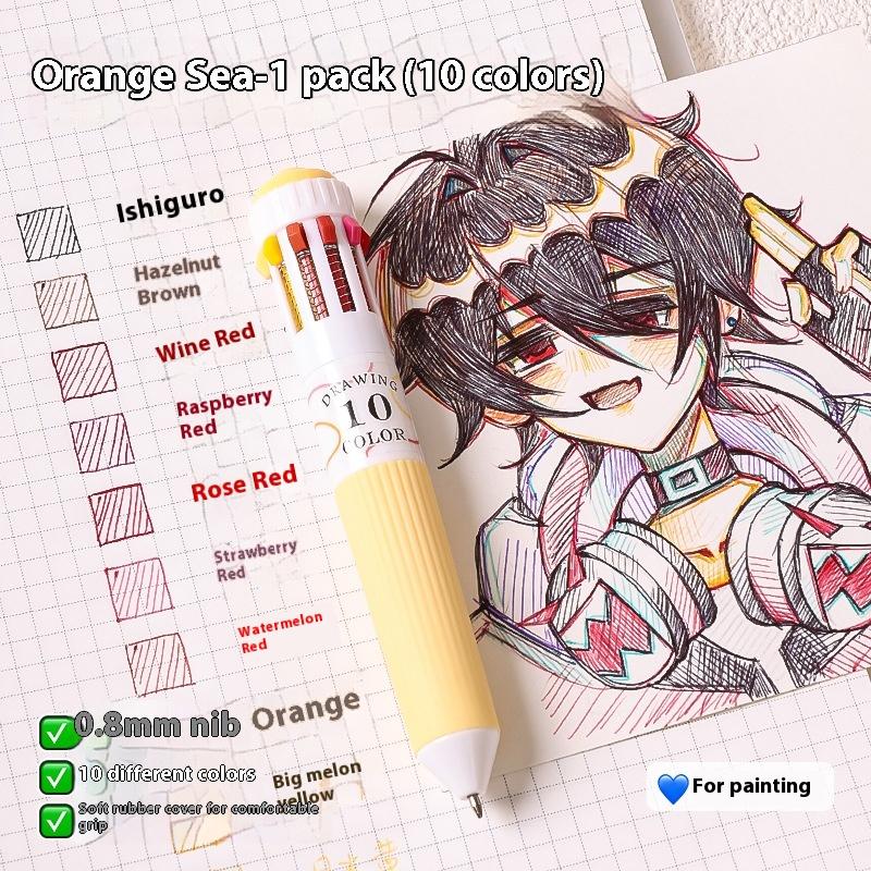 28-цветная шариковая ручка 0,8 мм с мягким грипом, нажимная многоцветная ручка для письма, для рисования, школьные принадлежности, канцелярские товары