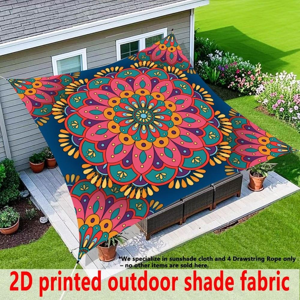 Durable Floral Printed Canopy Cloth Cover UV Resistant Dacron Sunshade Ceiling Cover Bohemian Style Outdoor Canopy Cover Patio