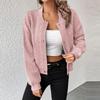 Women's Casual Long Sleeve Baseball Collar Button Front Bomber Jackets Outwear Coats