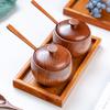 Прочная Винтажная Деревянная Банка для Специй с Герметичной Крышкой, Контейнер для Хранения Приправ с Гладкой Поверхностью для Домашнего Использования и Столовых