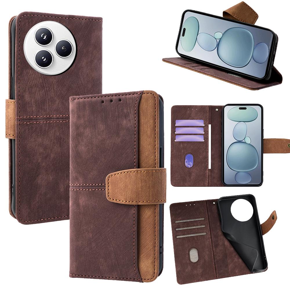 For Xiaomi Civi 5 Pro 5G Case RFID Blocking Color Splicing PU Leather Wallet Phone Cover