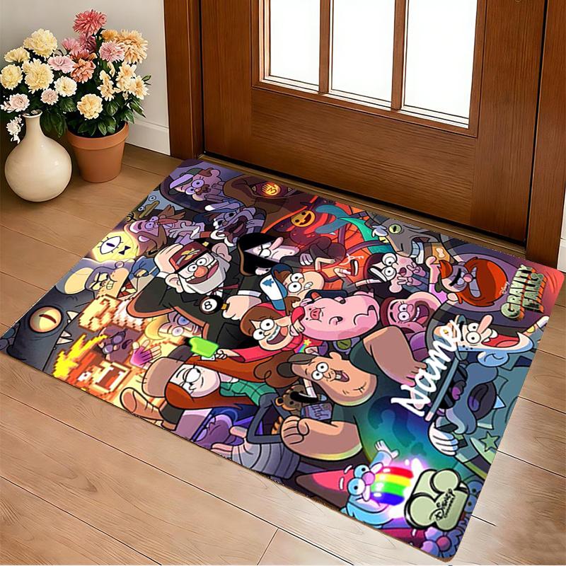 Custom Name Forest Friends Living Room Non-Slip Area Rug Soft Carpet for Bedroom Kids Playroom Sofa Office Home Decor Doormat
