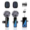 [3-in-1] Lavalier Microphone, Compatible with iPhoneAndroidCamera, Supports Simultaneous Use by Two People, 300m Transmission Distance, Instant