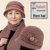 Women's Autumn & Winter Knitted Wool Hat and Scarf Set for Middle-Aged & Elderly