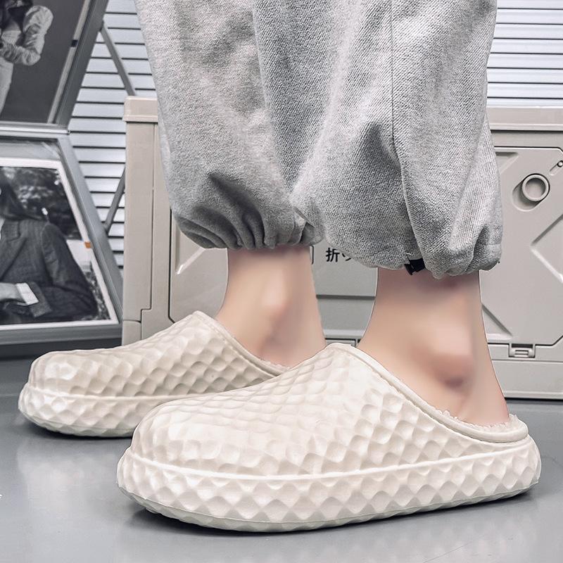 Solid Color Indoor Bag Head Cotton Drag, Waterproof and Warm for Men and Women, Half Support for Couples, and Cotton Shoes Outside Home In Winter