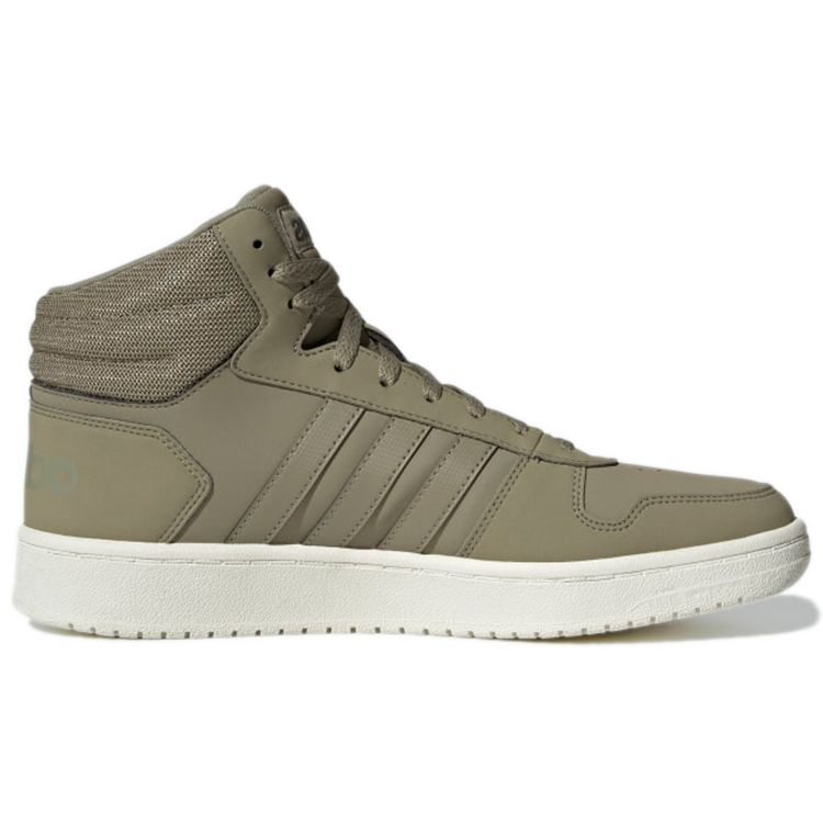 Adidas Neo Hoops 2.0 Mid С круглым носком На шнуровке Прочные баскетбольные кроссовки средней высоты Унисекс Кроссовки Военно-зеленый H05683