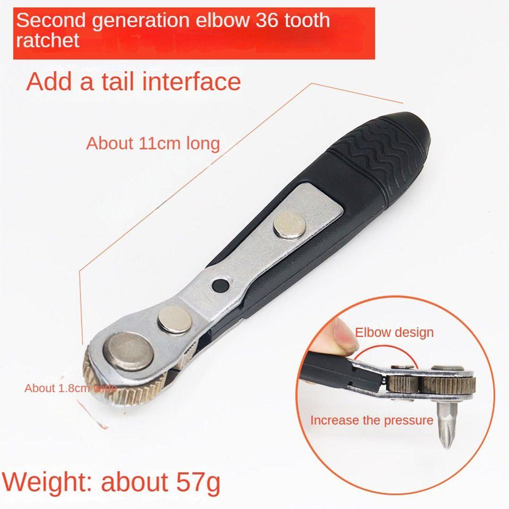 Мини-трещотка с 36 зубьями, двухсторонняя отвертка, поворотная угловая отвертка для узких небольших пространственных зазоров, Г-образная