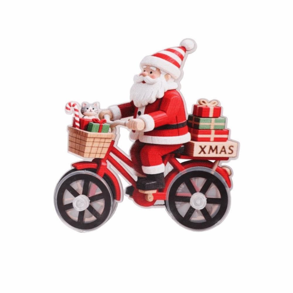 Creative Acrylic Santa Claus Figurine Cartoon Cute Snowman Bicycle Decoration Decorative Christmas Ornament Party Gift