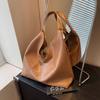 Color Solid Simple Large Capacity Pu Leather Women Shoulder Bag For Autumn
