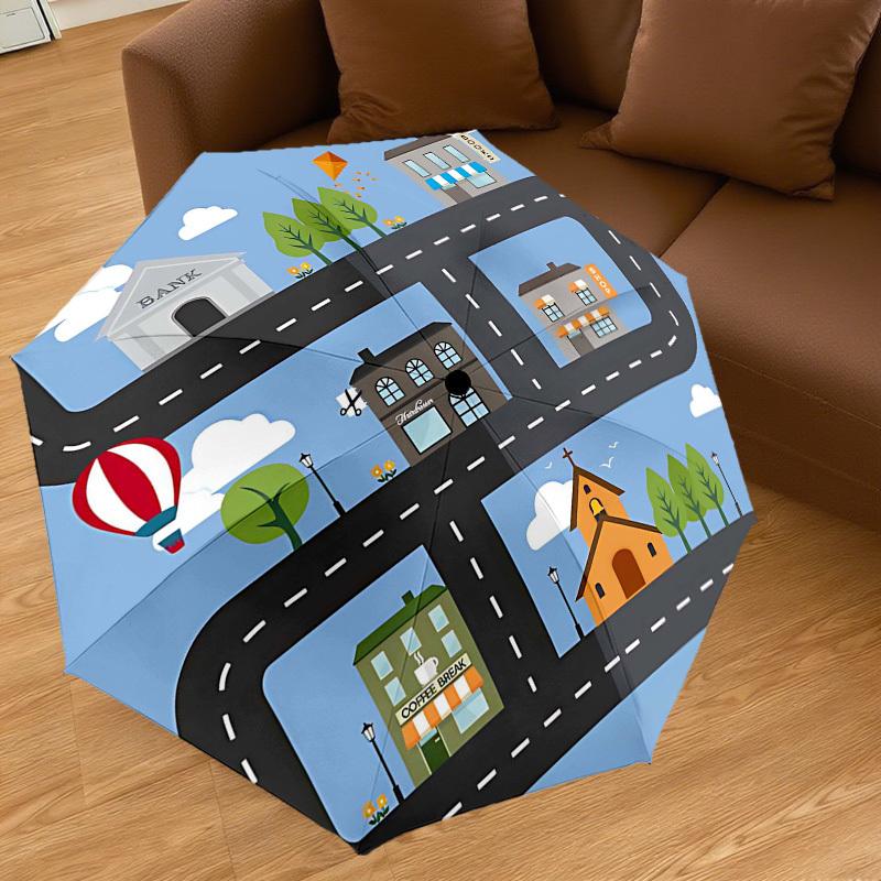 1PC street shop Umbrella-8-Rib Reinforced Portable Folding Travel Suitable for All Seasons Outdoor Daily Use-G369