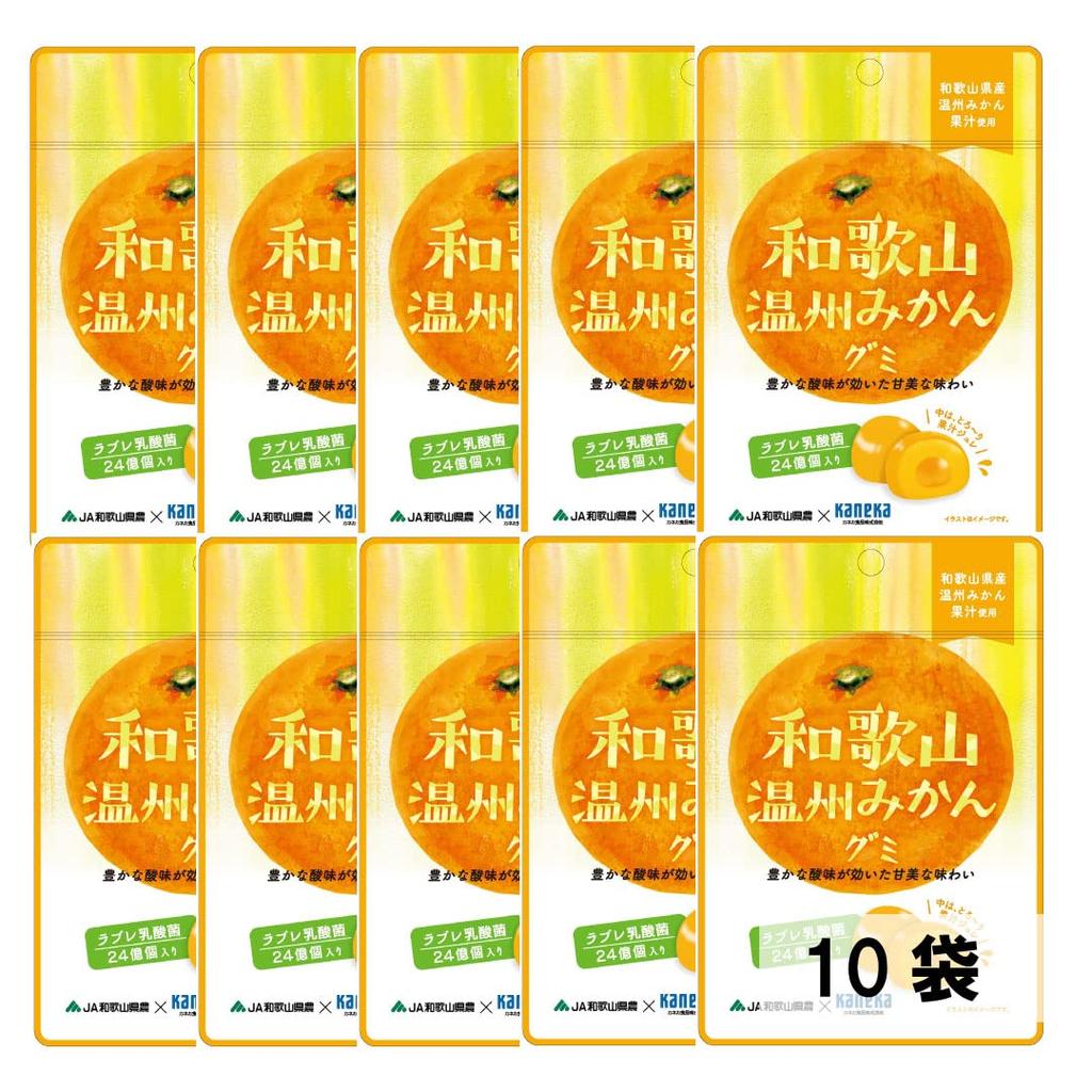 Из 10 Kaneka Foods Wakayama Wenzhou Mikan Gummy Fruit Juice Gummy Labret Lactic Acid Bacteria 40 г x 10 пакетиков Gummy Popular Large Capacity [набор пакетов]