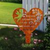 Cemetery Decoration with Metal Grave Stake, Heart Shape Memorial Plaque