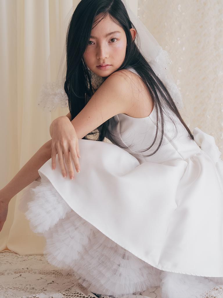 Ganiesong Bridal Cancan Mini Dress_White