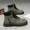 Мужская рабочая обувь в стиле ретро, осенне-зимние мужские высокие нескользящие повседневные ботинки, шнурованные ботинки с круглым носком для инструментов для мужчин
