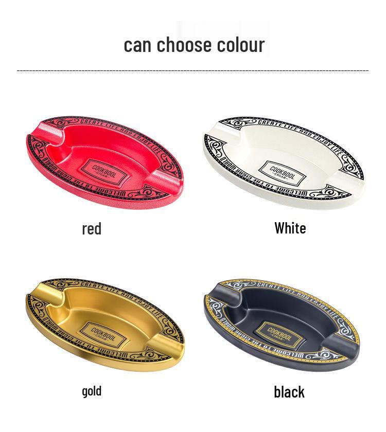 Elegant Dual Slot Melamine Cigar Ashtray - Lightweight and Portable Smoking Accessory