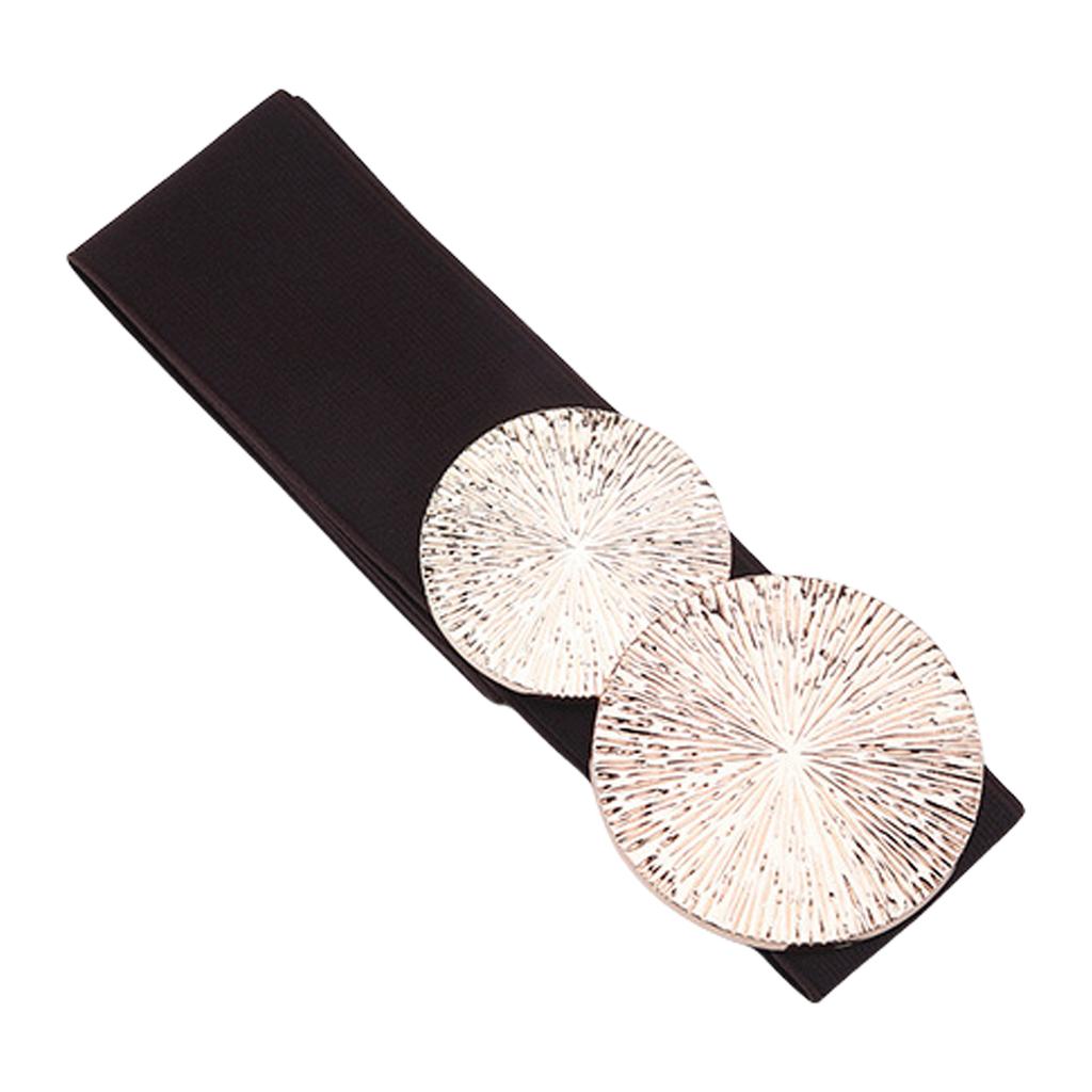 Elastic Waist Belt 6cm Wide Fashionable Buckle Decor Sash Adjustable Stretchy Belt for Women Dresses Jeans Trousers