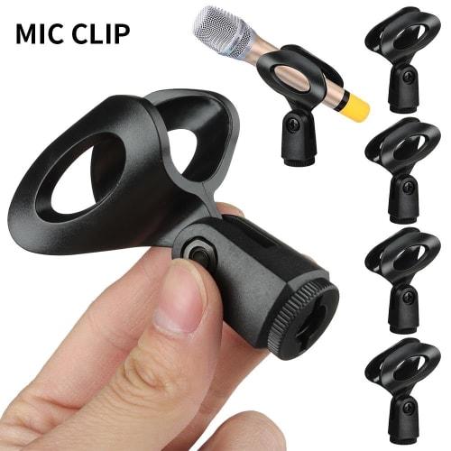 4-Pack Microphone Clips, Universal Wired/Wireless Microphone Mount Holder for Mic Stands