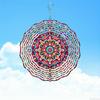 Colorful Geometric Metal Wind Chime Outdoor Garden Decor Rotating Hanging Art for Patio Balcony Holiday Festival Decoration
