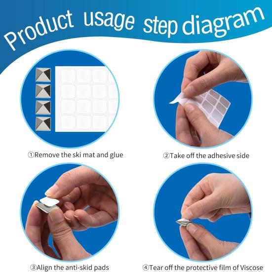 10 Pcs Snowboard Stomp Pads Zinc Alloy Pyramid Studs Anti-Slip Ski Snowboard Grip